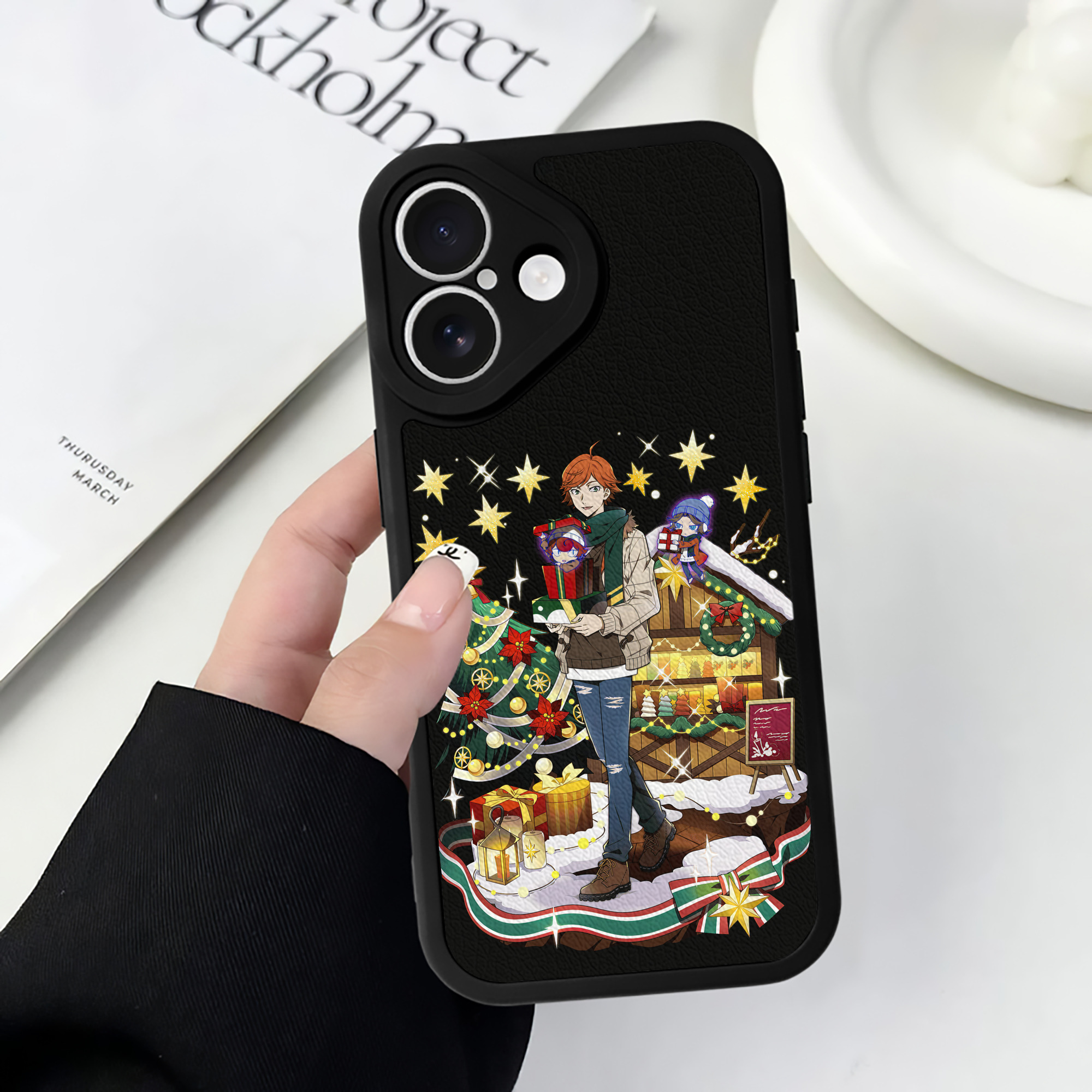 （画像用） 文豪ストレイドッグス Bungo Stray Dogs 【iPhone 16シリーズ対応】シリコンスマホケース（レザー調） 材質：シリコン